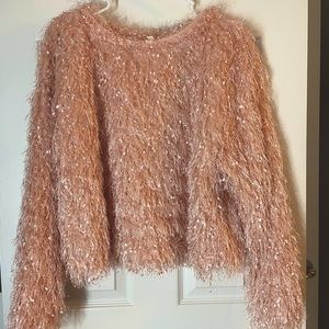 PINK PARTY CROP SWEATER